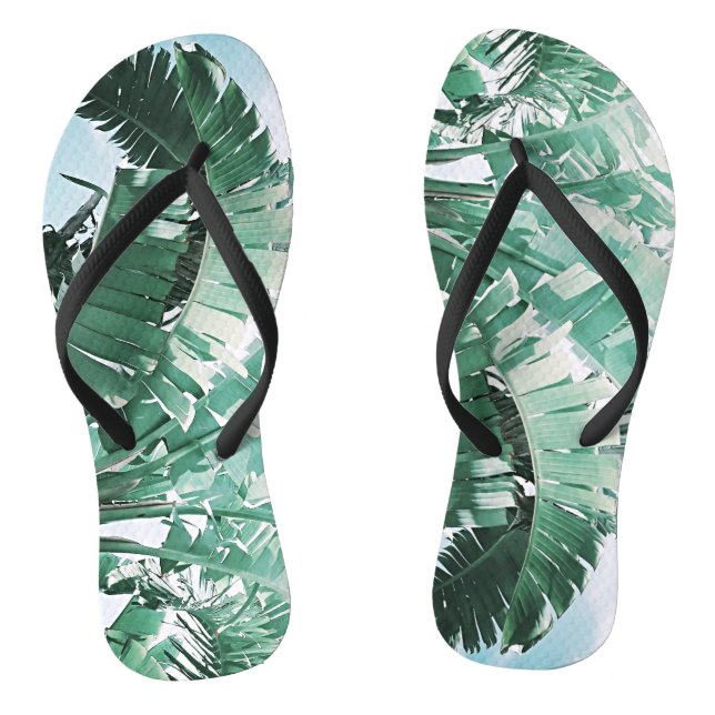 Chanclas Summer Vibes Banana deja un verde pálido (Plantilla)