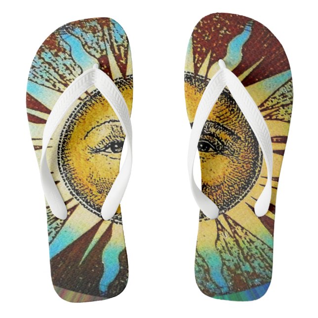 Chanclas Sun God Sun cara deslizadores de verano (Plantilla)