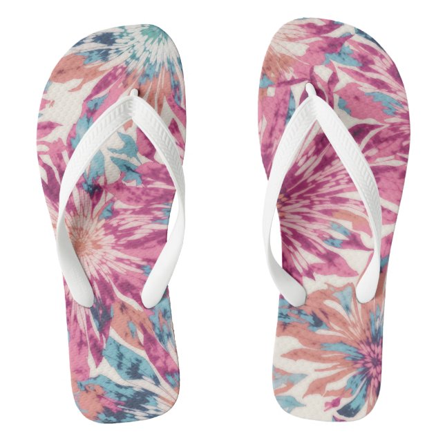 Chanclas Sunburst De Color Rosa Y Azul (Plantilla)