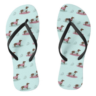 Chanclas Surfing Dachshunds Flip Flops