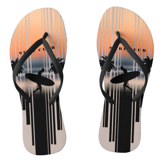 Chanclas Surfista En La Playa Al Atardecer | Surf Club (Plantilla)