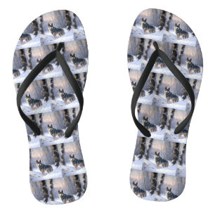 Chanclas Swedish Vallhund Deja que nieve Navidad