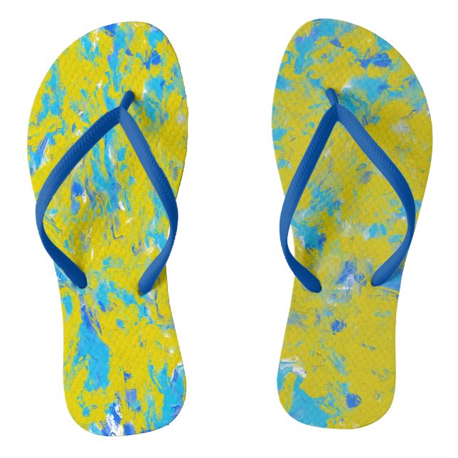 Chanclas Swirls amarilla, azul y blanca (Plantilla)