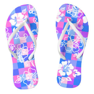 Chanclas Tablero Hibiscus Hawaiian Floral
