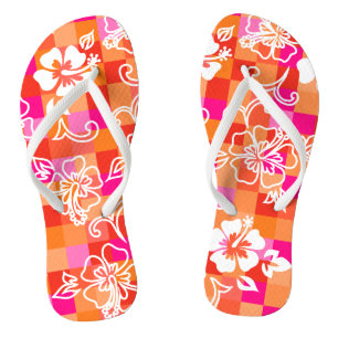Chanclas Tablero Hibiscus Hawaiian Floral