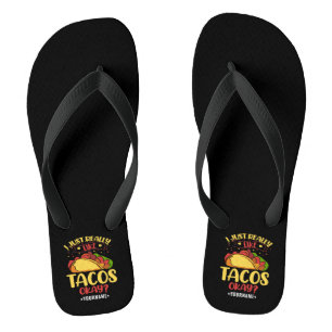 Chanclas Taco Divertido Diciendo Que Me Gusta Mucho Tacos