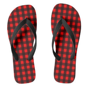 Chanclas Tapado de búfalo rojo y negro