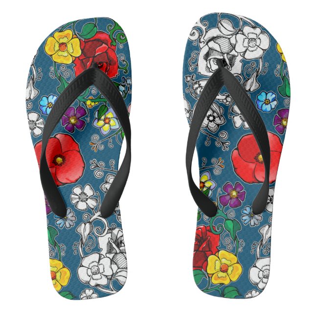 Chanclas Tapis de fleurs au coquelicot (Plantilla)