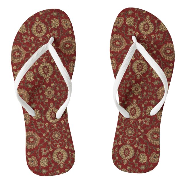 Chanclas Tapiz persa escarlata arabesco rojo (Plantilla)