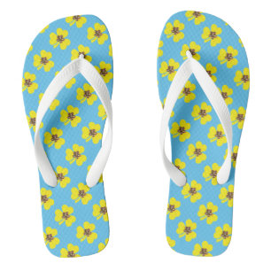 Chanclas Tapones azules y amarillos de primavera, amarillos
