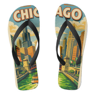 Chanclas Tarjeta postal del día de San Patricio del río Chi