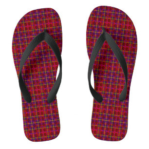 Chanclas Tartán Rojo Comprobado Con Inyecciones Esporanas,