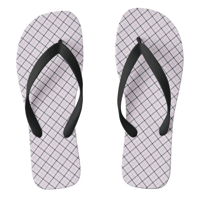Chanclas Tattersall Pattern Violet White Dark Blue Plaid (Plantilla)