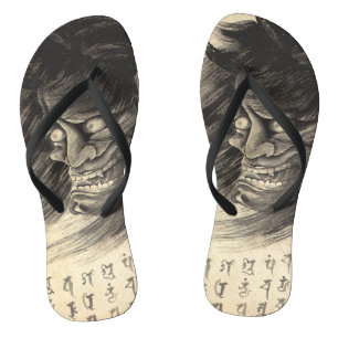 Chanclas Tatuaje clásico de la cabeza del demonio japonés