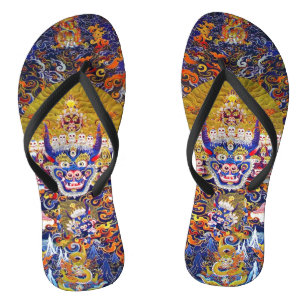 Chanclas Tatuaje tibetano thangka dios mandala Yamantaka