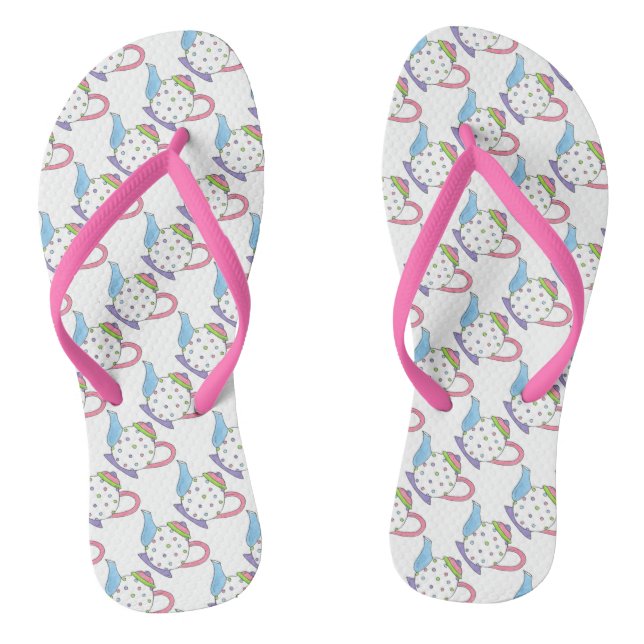 Chanclas Tea Fiesta Polka Dot Teapot Tea Pot Pastel (Plantilla)