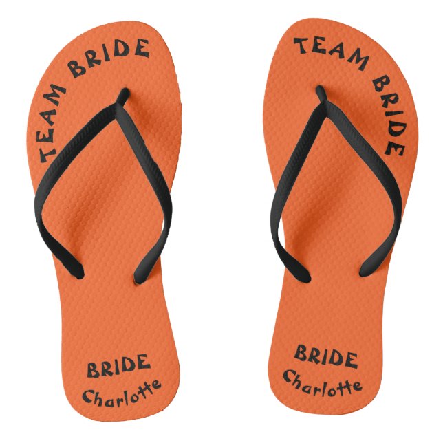 Chanclas Team Bride Naranja Y Black Halloween (Plantilla)