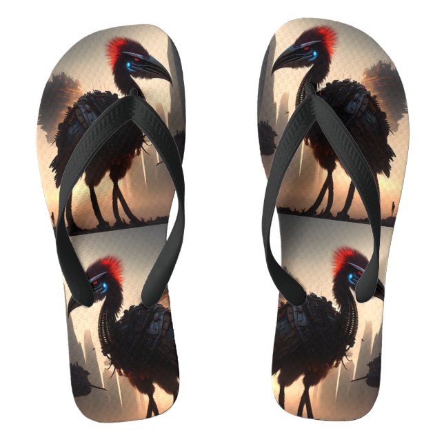 Chanclas "Techno-Feathers: The Futuristic Emu Robot" (Plantilla)