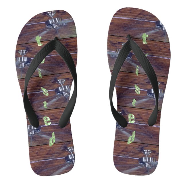 Chanclas Techo de madera, ventiladores cromados (Plantilla)