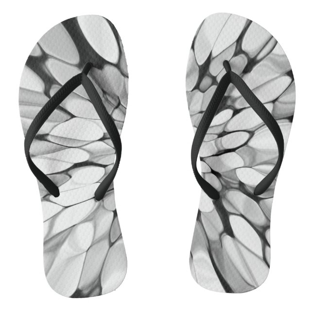 Chanclas Tejido blanco y negro (Plantilla)