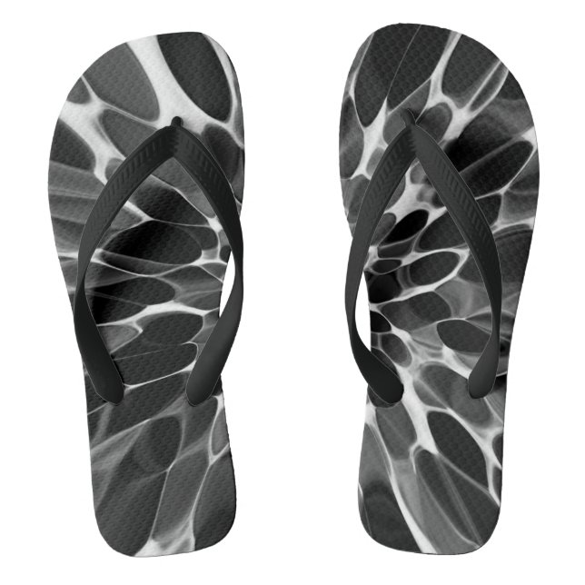 Chanclas Tejido blanco y negro (Plantilla)