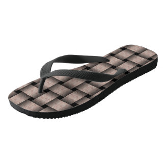 Chanclas Tejido de cesta de cacao creámico