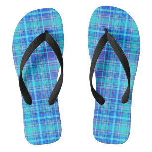 Chanclas Tejido de tela de plástico patrón de franjas azule