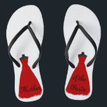 Chanclas Tema de vestir boda Madre de la novia Flip Flops<br><div class="desc">Este diseño de moda de la vestimenta Boda Madre de la novia fue creado para el boda moderno. Presenta un diseño elegante y un estilo contemporáneo de moda.</div>