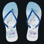 Chanclas Tema del color del agua Beach Wedding Flipflops<br><div class="desc">Tema del color del agua Beach Wedding Flipflops</div>
