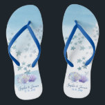 Chanclas Tema del color del agua Beach Wedding Flipflops<br><div class="desc">Tema del color del agua Beach Wedding Flipflops</div>