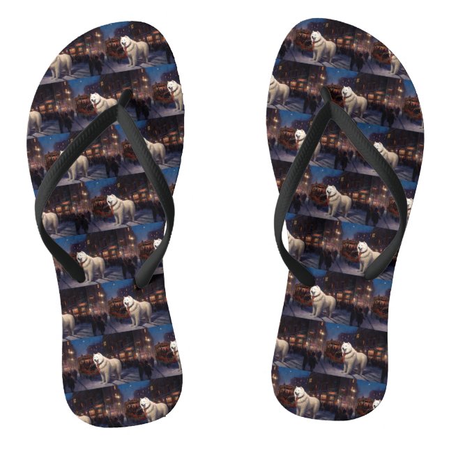 Chanclas Temporada Festiva de Navidad Samoyedo (Plantilla)
