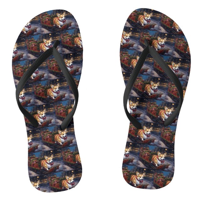Chanclas Temporada Navideña de Corgi (Plantilla)