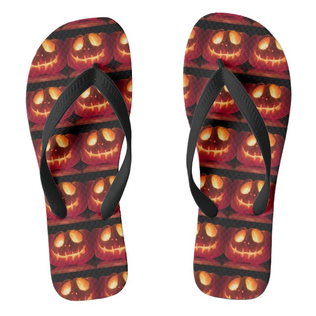 Chanclas Temporada sonriente de calabaza Halloween (Plantilla)