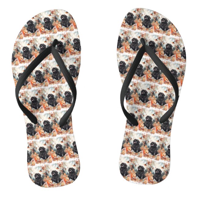 Chanclas Terranova de Halloween con calabazas aterradoras (Plantilla)