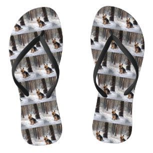 Chanclas Terrier Sedoso Deja que nieve Navidad