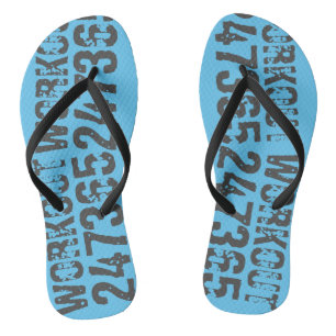 Chanclas Texto desgastado y raspado Workout 247365 azul