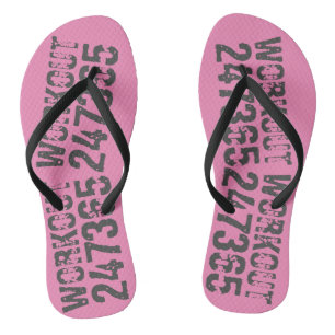 Chanclas Texto desgastado y raspado Workout 247365 rosa
