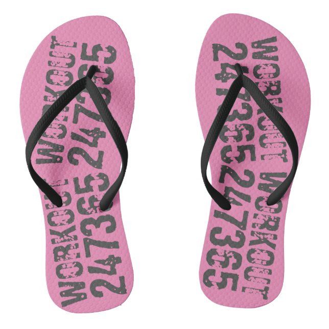 Chanclas Texto desgastado y raspado Workout 247365 rosa (Plantilla)