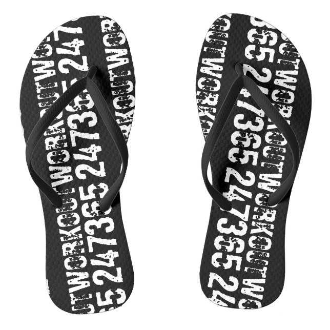 Chanclas Texto grabado y desgastado Workout 247365 white (Plantilla)