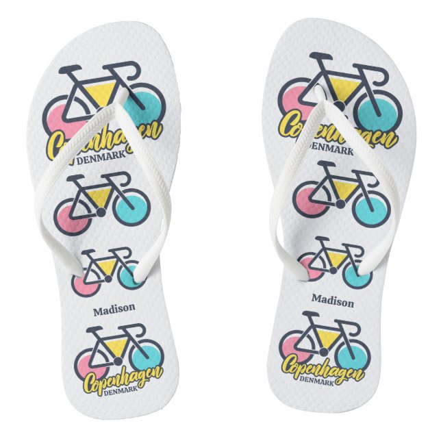 Chanclas Texto personalizado Copenhague Dinamarca (Plantilla)