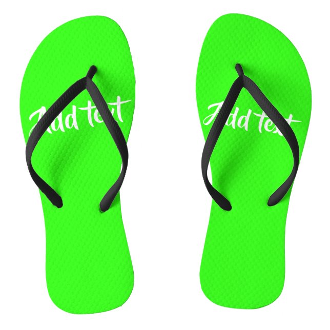 Chanclas texto personalizado verde claro plano (Plantilla)