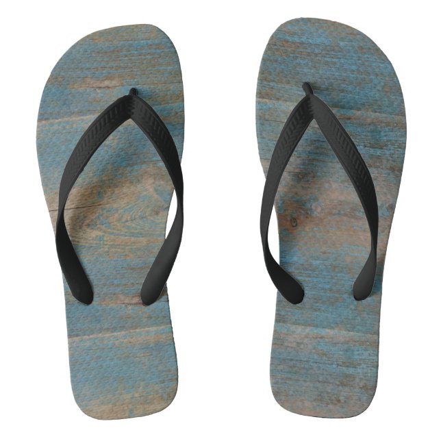 Chanclas Textura de madera de Blue Faux Beach (Plantilla)