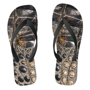 Chanclas Textura de piel de lagarto marrón americano