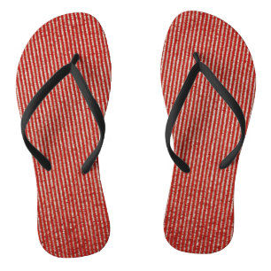 Chanclas Textura de tela de rayas verticales finas rojas y 
