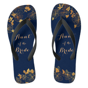 Chanclas Tía del azul de la Marina de Oro de Novia