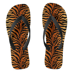 Chanclas Tigres de tigres de impresión animal, ámbar, negro