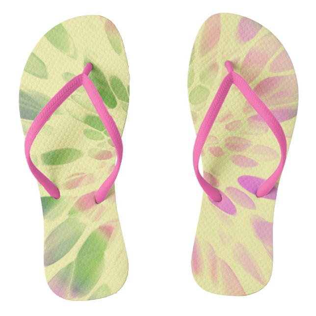 Chanclas tinte rosa amarillo y verde (Plantilla)