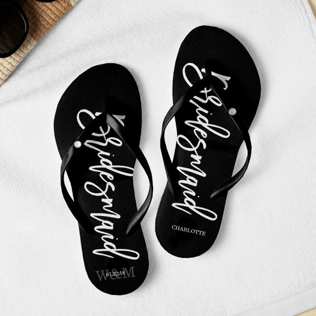 Chanclas Tipografía contemporánea "Bridesmaid" (Subido por el creador)