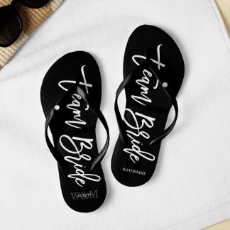 Chanclas Tipografía de guiones "Novia de equipo"