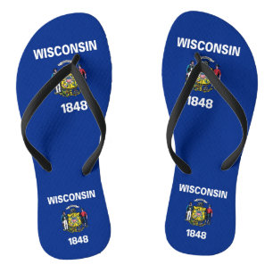 Chanclas Tirantes delgados para adultos con la bandera de W